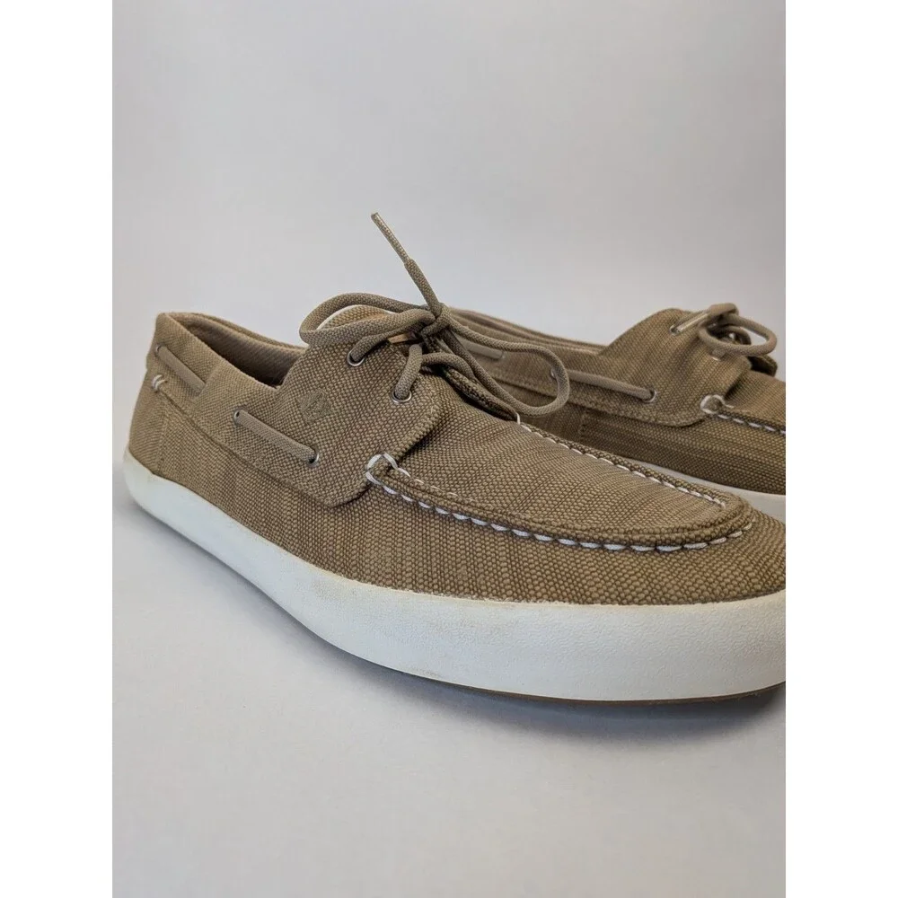 Sperry Shoes Men's Size 13 Bahama Boat Hybrid Slip On Baja Linen Beige Canvas